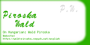piroska wald business card